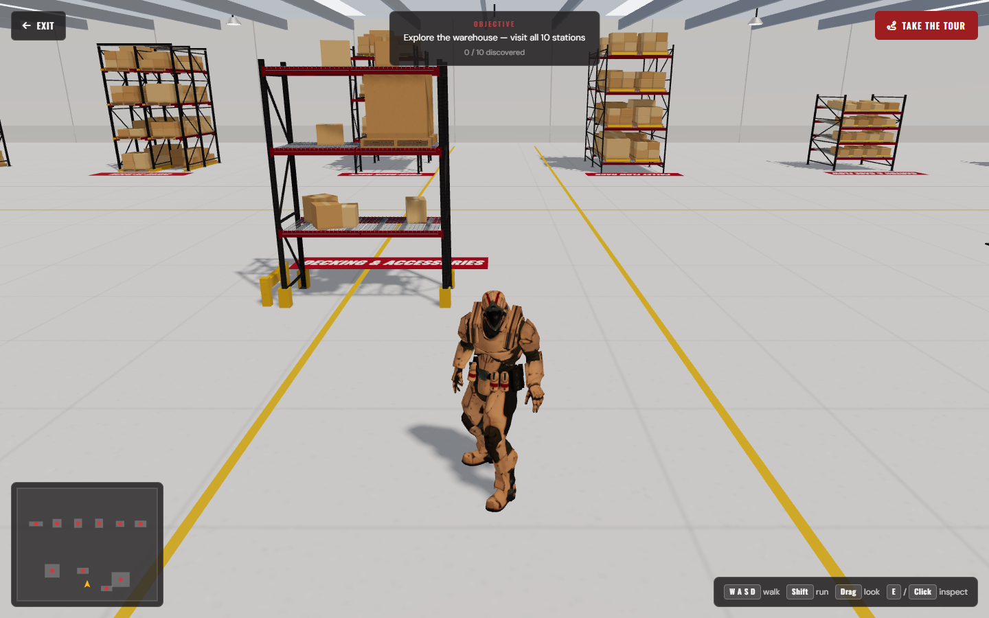 The explorable 3D warehouse — walk the aisles in third person